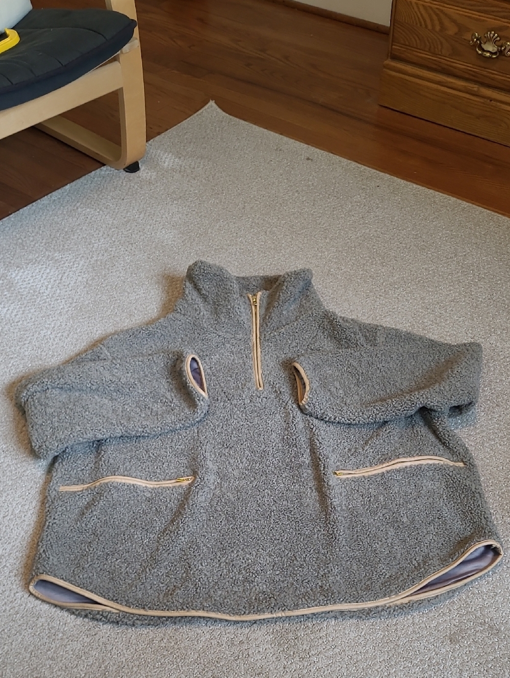 Tuckernuck Olive Rhodes Shearling Quarter Zip Pullover Sherpa Jacket Size XXL